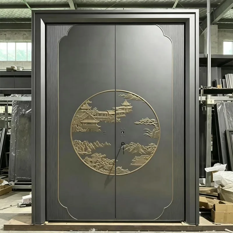 3D 浮雕编织图案入口铸铝门