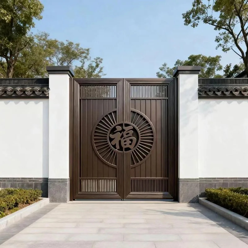 隔热铸铝双开庭院大门